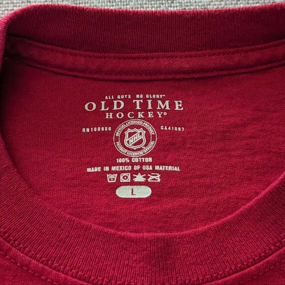 Detroit Red Wings red t-shirt men's large old time hockey - Picture 3 of 5